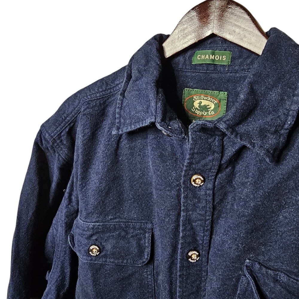 Stillwater Supply Co Men’s Navy Cotton Casual Long Sleeve Button Down Shirt - Picture 3 of 5